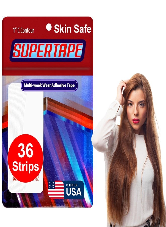 SUPERTAPE Contour 1" C Lace Tape for Wigs Waterproof, Double Sided Wig Tape, Lace Front Wig Tape Double Sided Ultra Hold, Double Sided Hair Tape Adhesive for Hairpieces – 36 Contours - Image 1